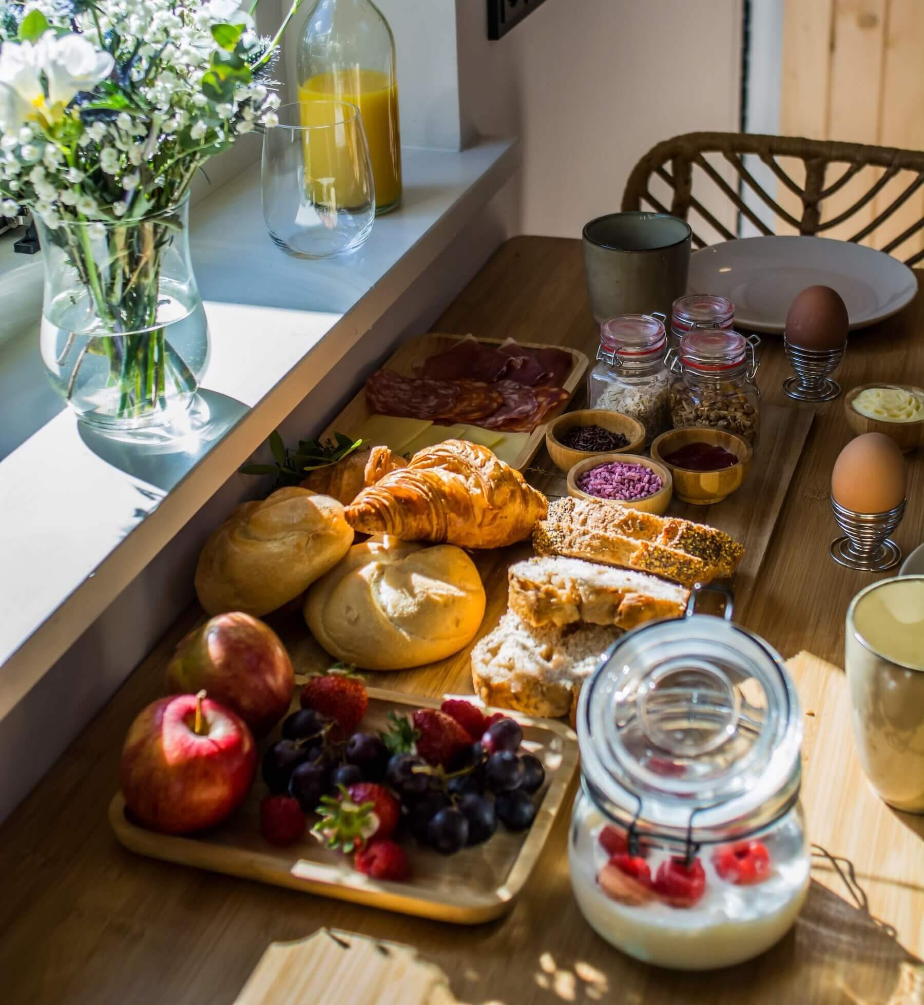 Gastenverblijf De Hulshoek ontbijt